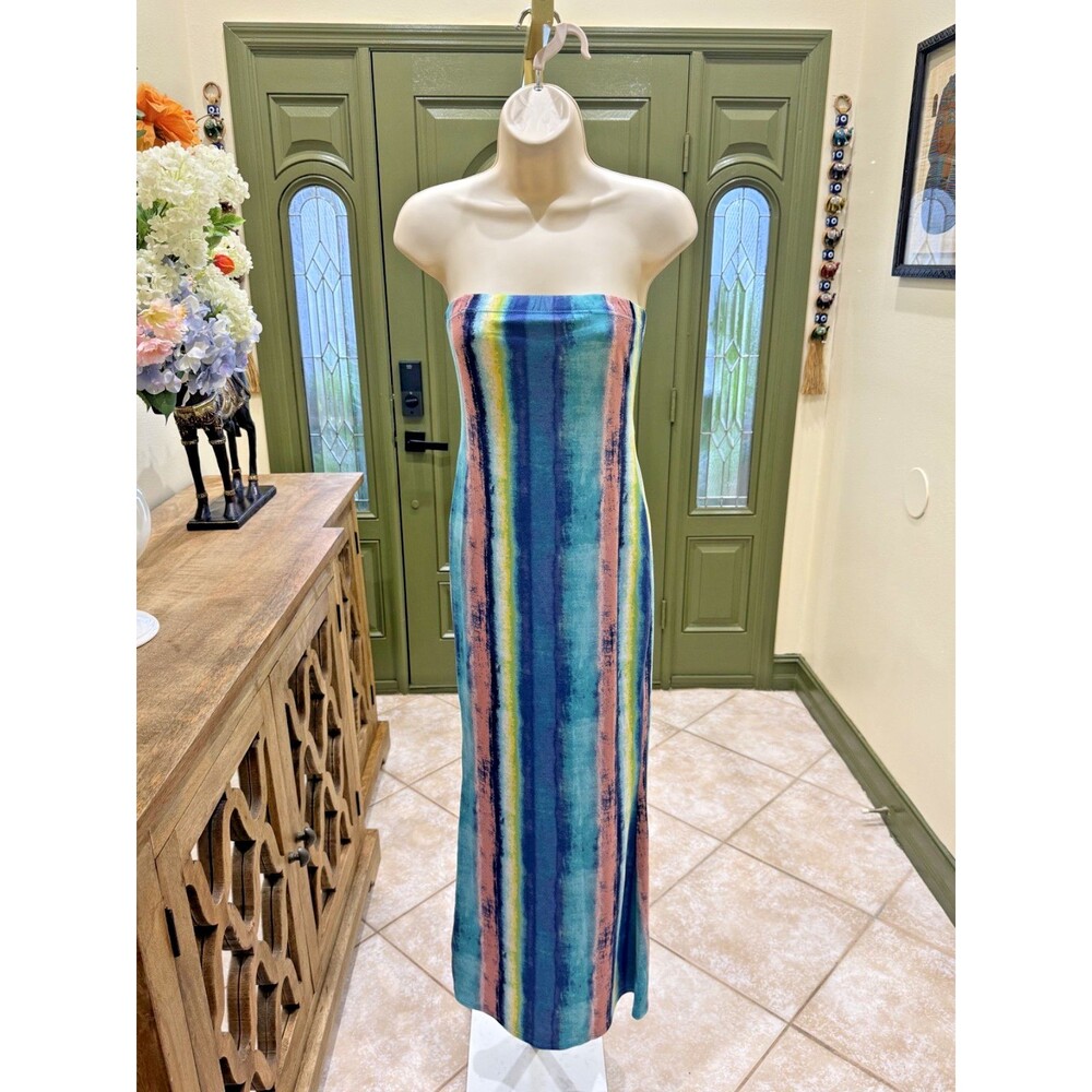 Fashion nova colorful strapless maxi dress size S/M